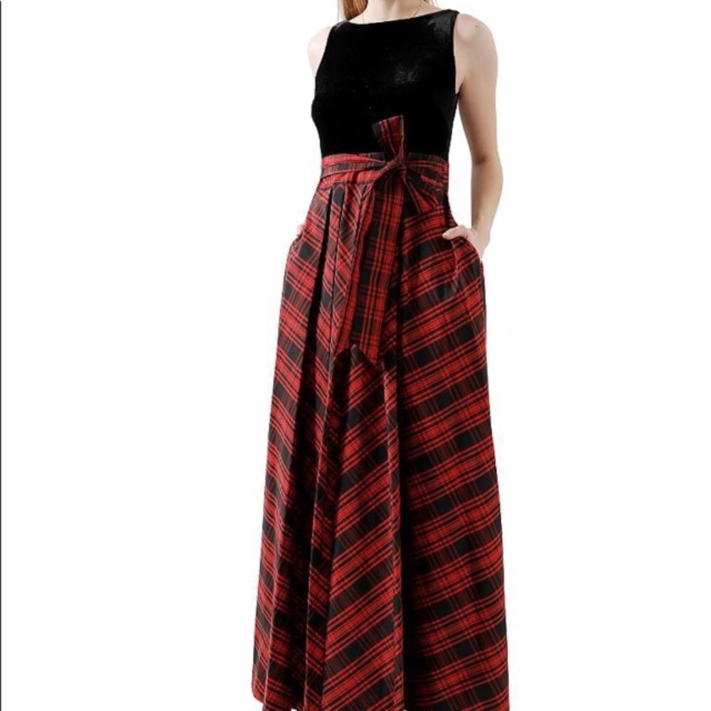 NWT Lauren Ralph Lauren Velvet-Bodice Plaid Gown 🎉 host pick 🎉 - Picture 8 of 9